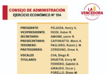 Consejo de Administración Ejercicio N° 104 Coop. La Vencedora