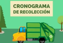 Cronograma de recolección de residuos secos, ramas y escombros por zona